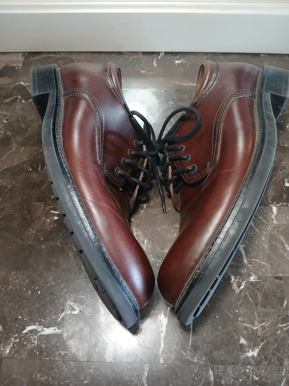 Men's Brown Leather Derby Shoes - Polished Casual Oxford